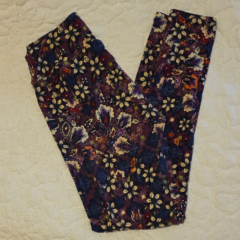 LuLaRoe Purple and Blue Leggings